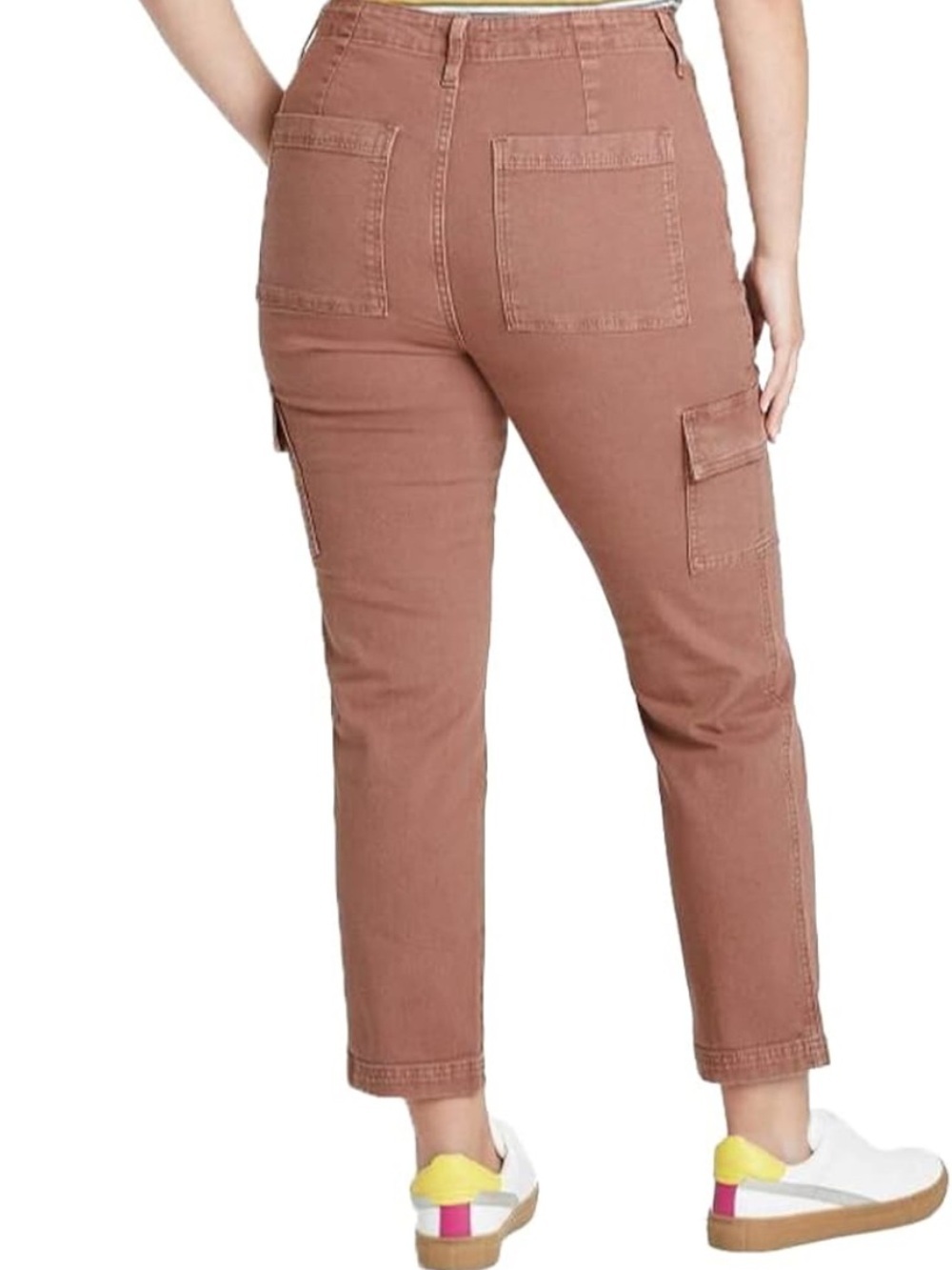 NWT Universal Thread Women's Cargo High Rise Straight-Leg in Dusty Rose Size 28R - Picture 2 of 5